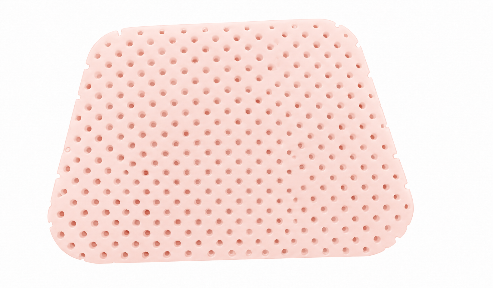 Pale blush skin-tone perforated trapezoid thermoplastic nasal splint